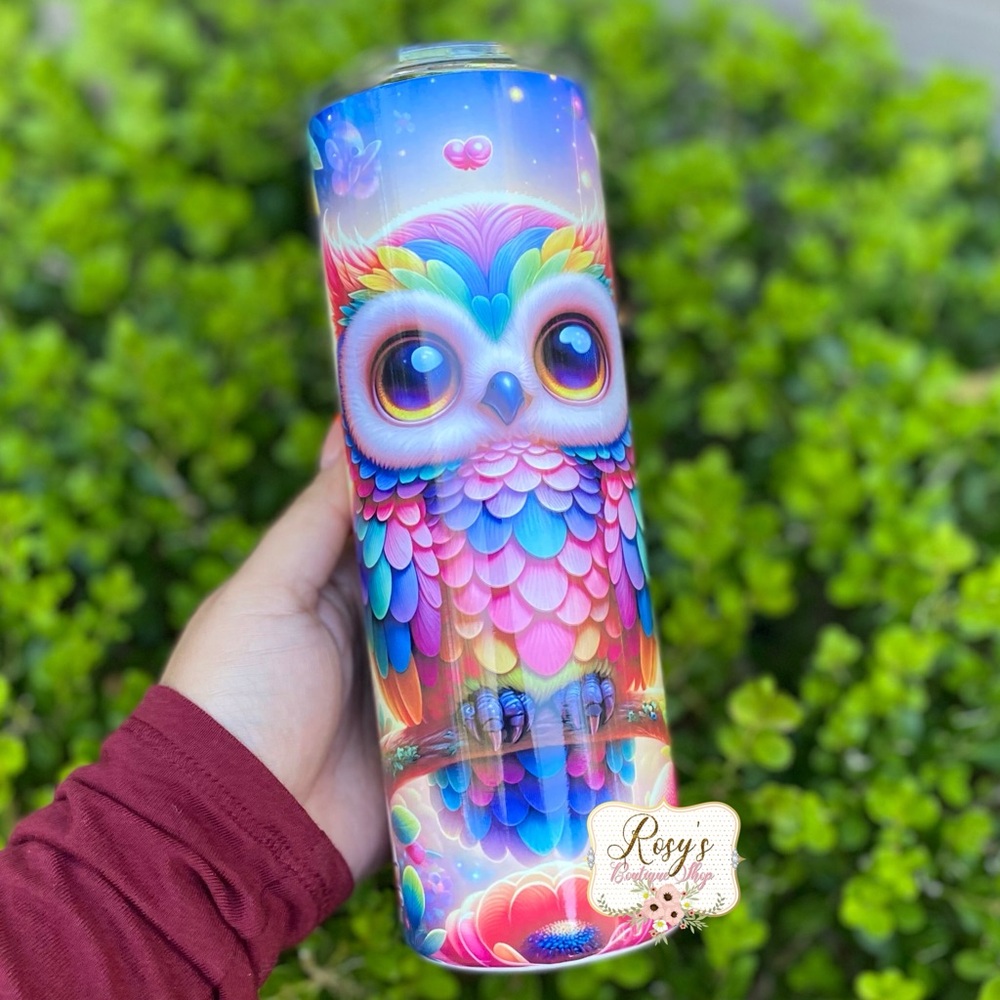 Owl Watercolor 20oz Stainless steel Tumbler